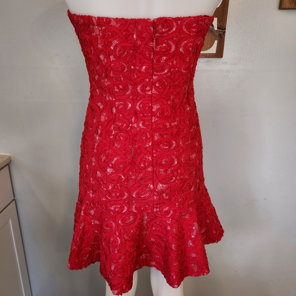 BCBGMaxazria Marina Short Strapless Ruffle Hem Dress NWT - Picture 5 of 13